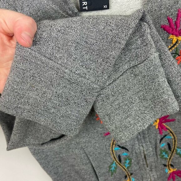 Anthropologie Dolan Embroidery Zip Hoodie Floral Sweatshirt Size XS Boho Sweater - Picture 6 of 10